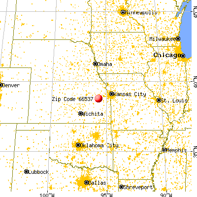 Scranton, KS (66537) map from a distance