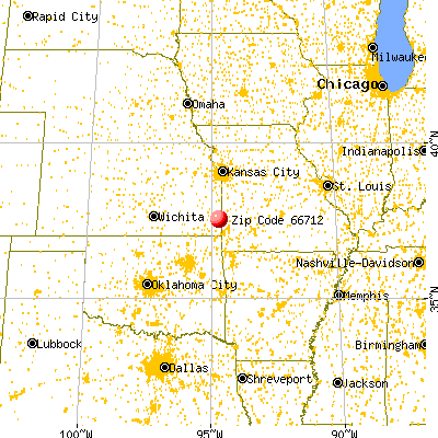Arma, KS (66712) map from a distance