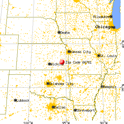 Piqua, KS (66761) map from a distance