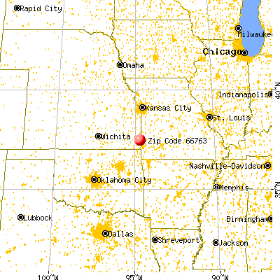 Frontenac, KS (66763) map from a distance