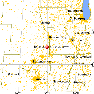 Walnut, KS (66780) map from a distance