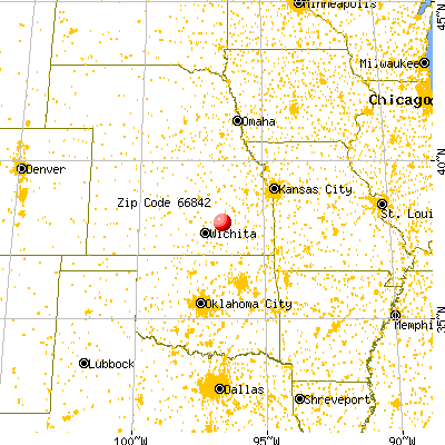 Cassoday, KS (66842) map from a distance