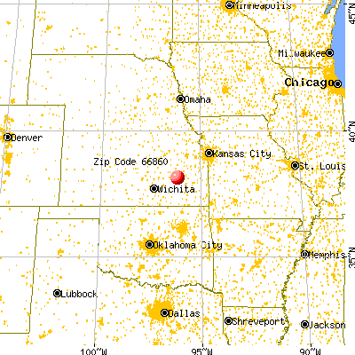 Madison, KS (66860) map from a distance