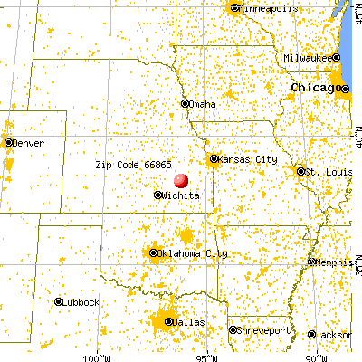 Olpe, KS (66865) map from a distance