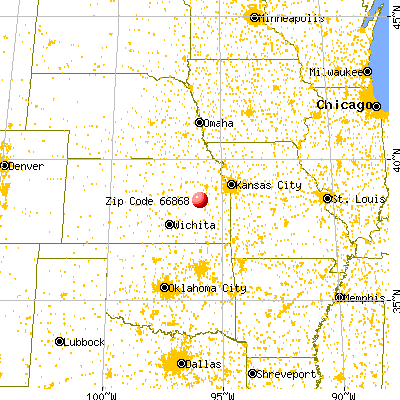 Reading, KS (66868) map from a distance