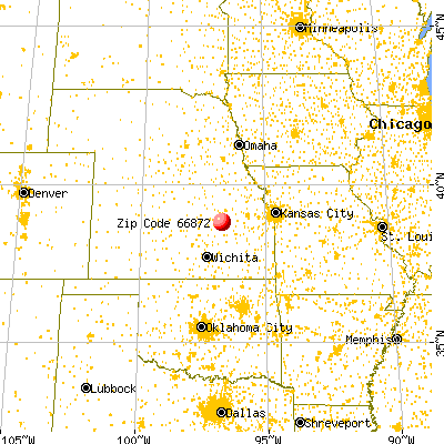 White City, KS (66872) map from a distance