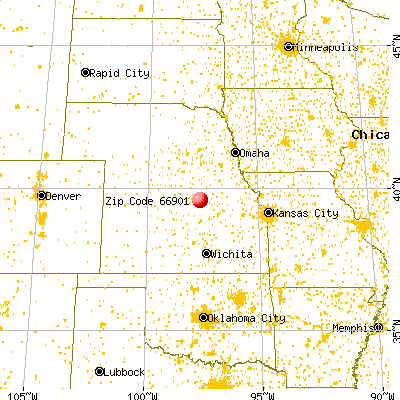 Concordia, KS (66901) map from a distance