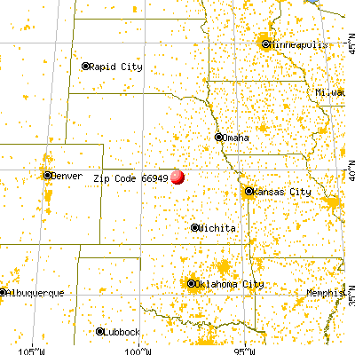 Jewell, KS (66949) map from a distance