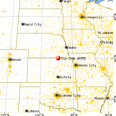 Mahaska, KS (66955) map from a distance