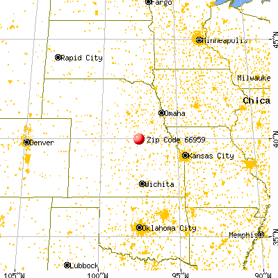 Munden, KS (66959) map from a distance