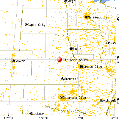 Republic, KS (66964) map from a distance