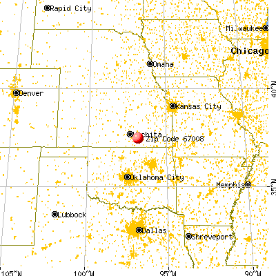 Atlanta, KS (67008) map from a distance