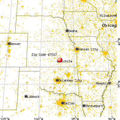 Benton, KS (67017) map from a distance
