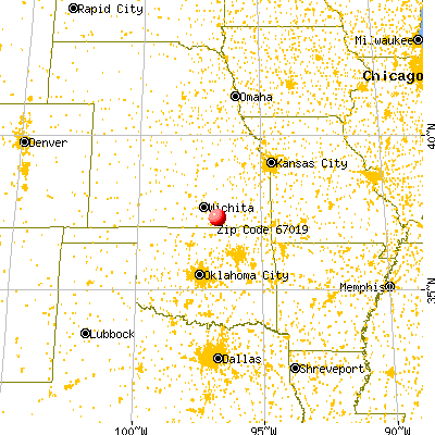 Burden, KS (67019) map from a distance