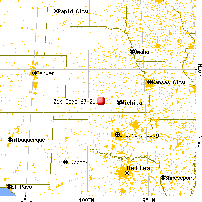 Byers, KS (67021) map from a distance