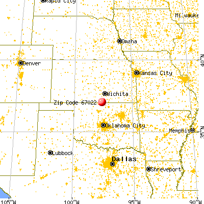 Caldwell, KS (67022) map from a distance