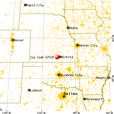 Cheney, KS (67025) map from a distance