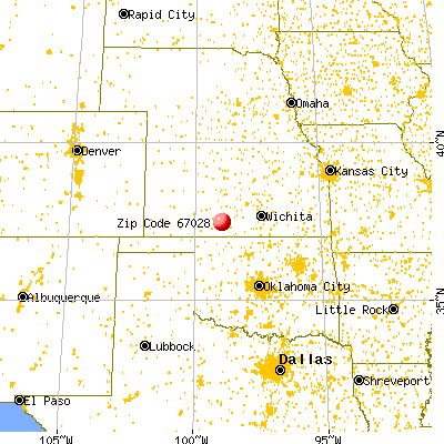 Coats, KS (67028) map from a distance
