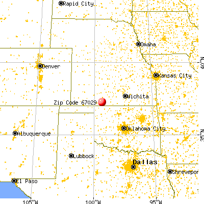 Coldwater, KS (67029) map from a distance