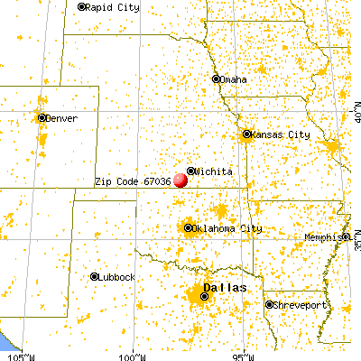 Danville, KS (67036) map from a distance