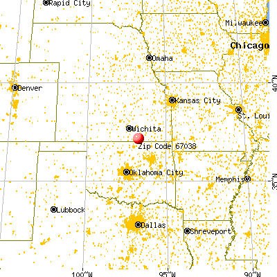 Dexter, KS (67038) map from a distance