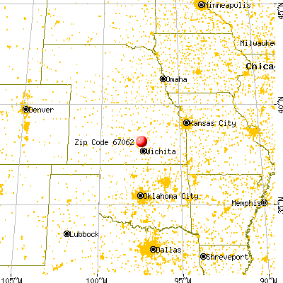 Hesston, KS (67062) map from a distance