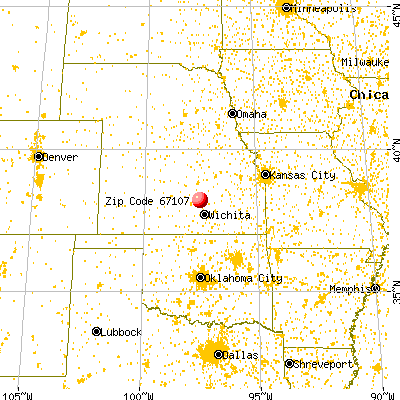 Moundridge, KS (67107) map from a distance