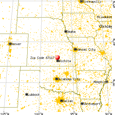 North Newton, KS (67117) map from a distance