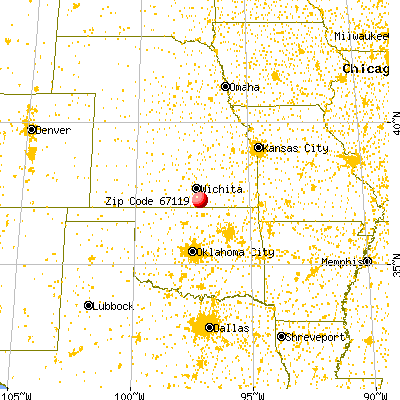 Oxford, KS (67119) map from a distance