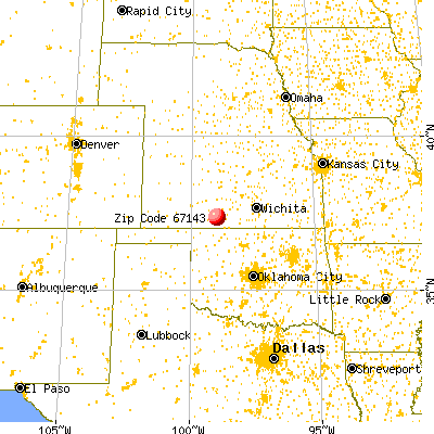 Sun City, KS (67143) map from a distance