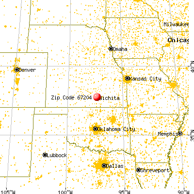 Wichita, KS (67204) map from a distance