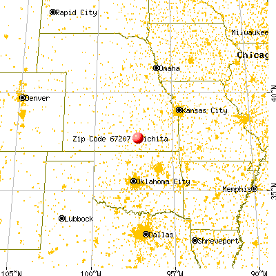 Wichita, KS (67207) map from a distance