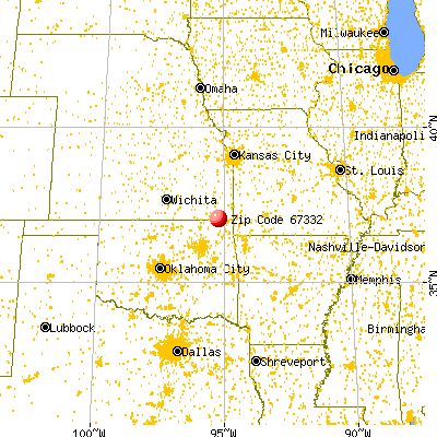 Bartlett, KS (67332) map from a distance