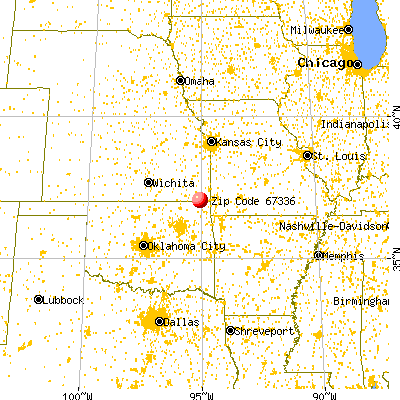 Chetopa, KS (67336) map from a distance