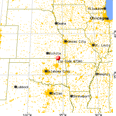Dearing, KS (67340) map from a distance