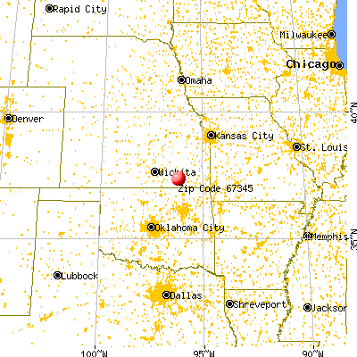 Elk Falls, KS (67345) map from a distance