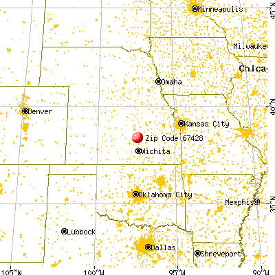 Canton, KS (67428) map from a distance