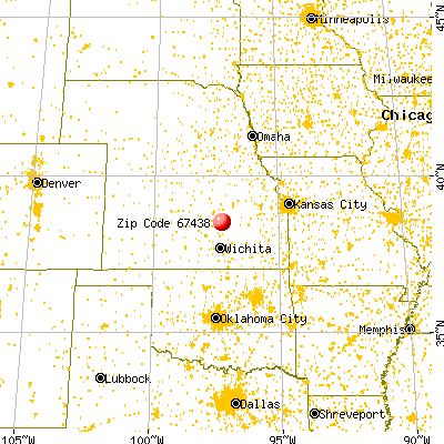 Durham, KS (67438) map from a distance