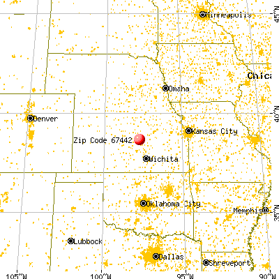 Falun, KS (67442) map from a distance
