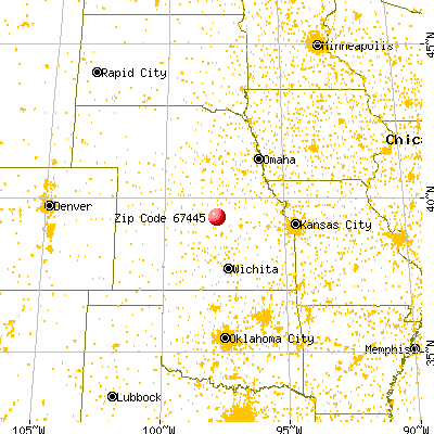 Glasco, KS (67445) map from a distance
