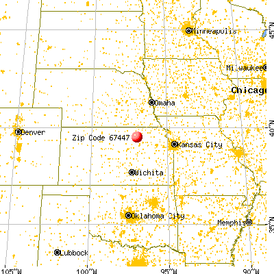 Green, KS (67447) map from a distance