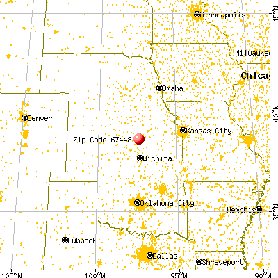 Roxbury, KS (67448) map from a distance