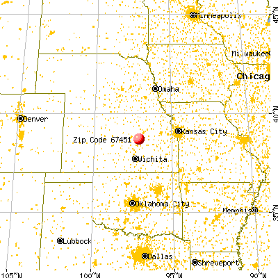 Hope, KS (67451) map from a distance