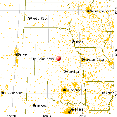 Hunter, KS (67452) map from a distance