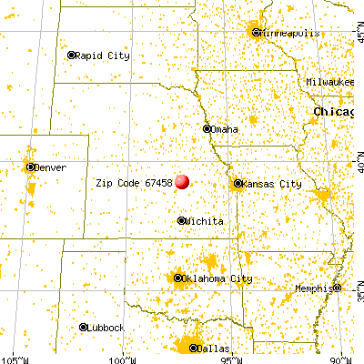 Longford, KS (67458) map from a distance