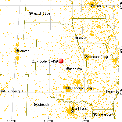 Lorraine, KS (67459) map from a distance