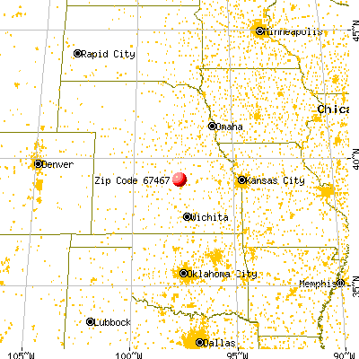 Ada, KS (67467) map from a distance