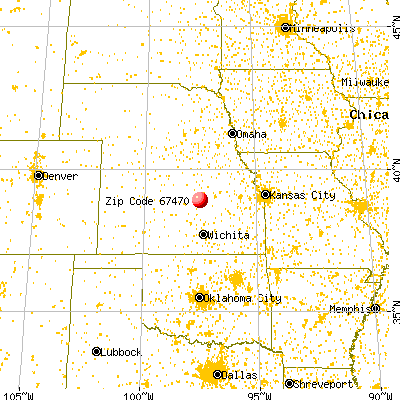 New Cambria, KS (67470) map from a distance