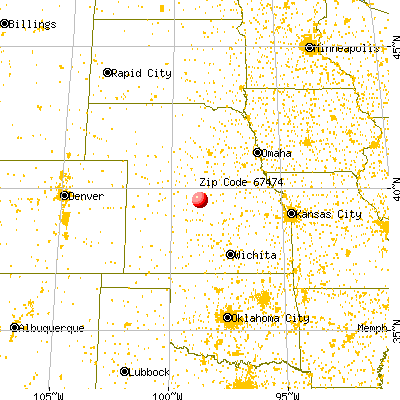 Portis, KS (67474) map from a distance