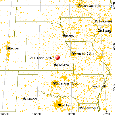 Ramona, KS (67475) map from a distance